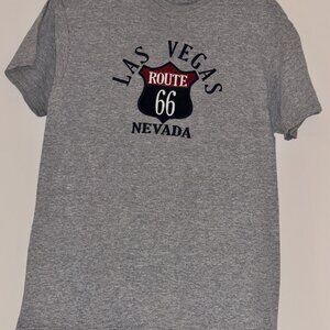 Vintage Las Vegas Route 66 Nevada Gray Tee - Y2K Americana Vibes
